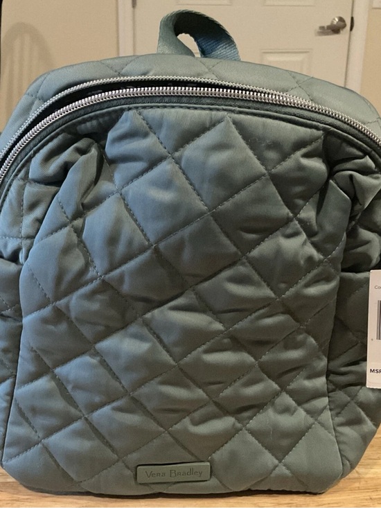 Vera Bradley Handbags - Vera Bradley Convertible Small Backpack Quilted Look Olive Leaf Green NWTs